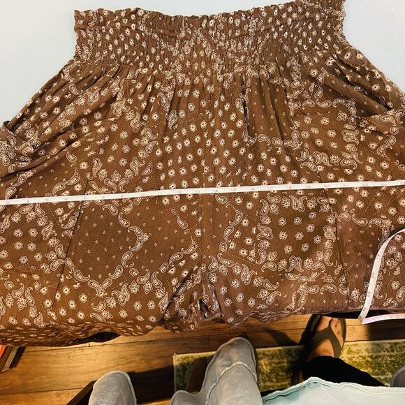 Easel 3x Jogger Style Pants Brown & Taupe Bandana Print Casual, Comfy, Boho - Picture 6 of 9